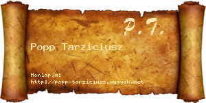 Popp Tarziciusz névjegykártya